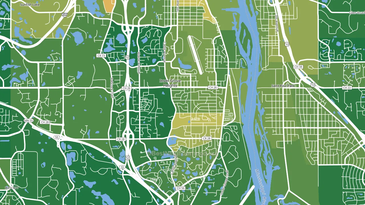 55076, MN block-group voter-turnout map
