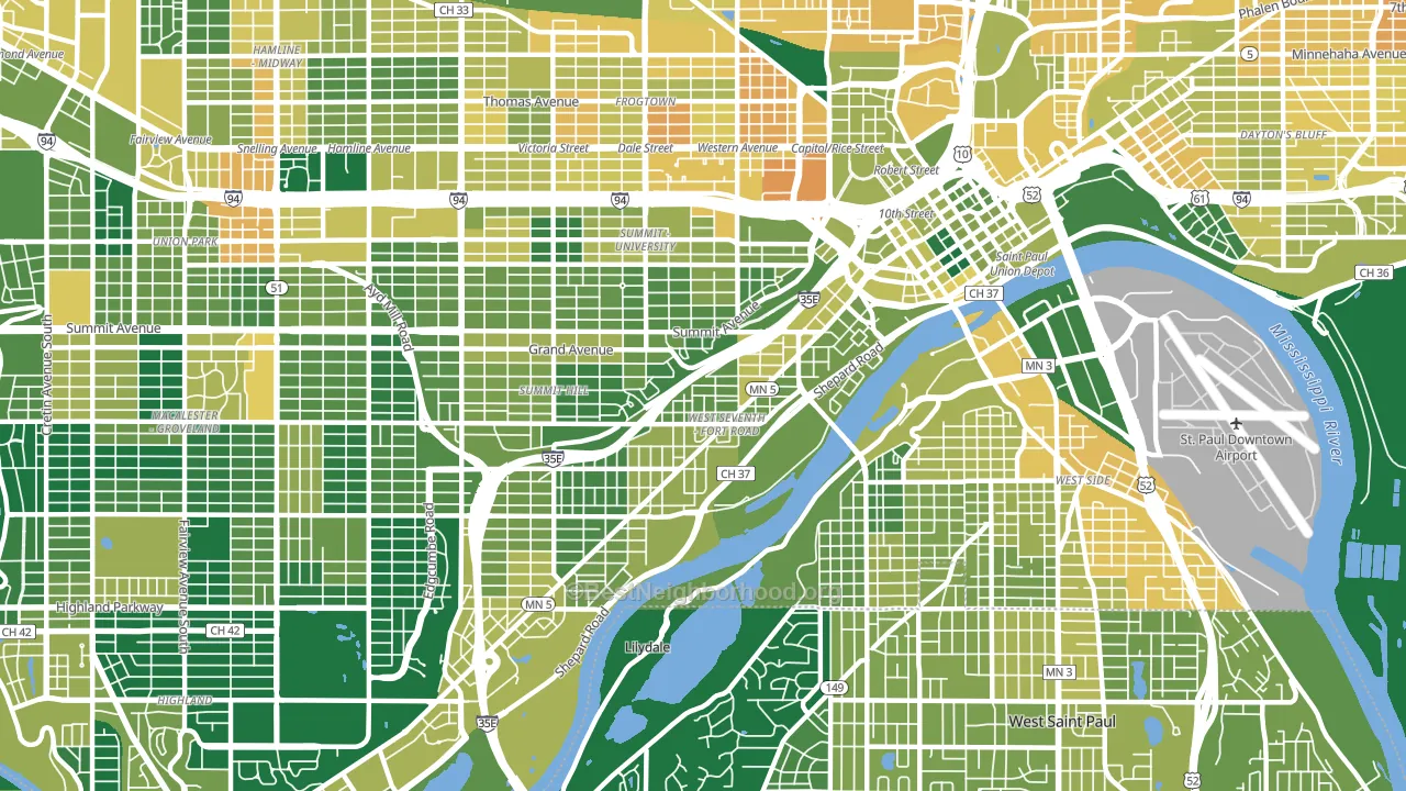 55102, MN block-group voter-turnout map