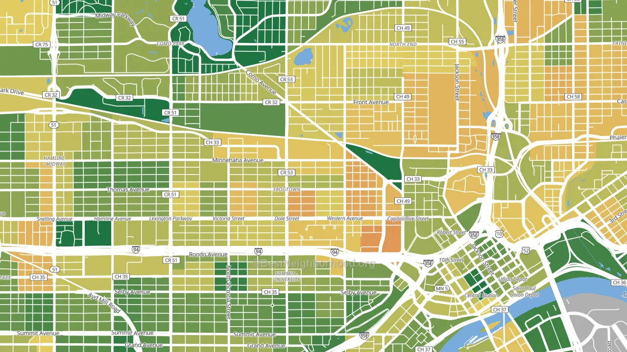 55103, MN block-group voter-turnout map