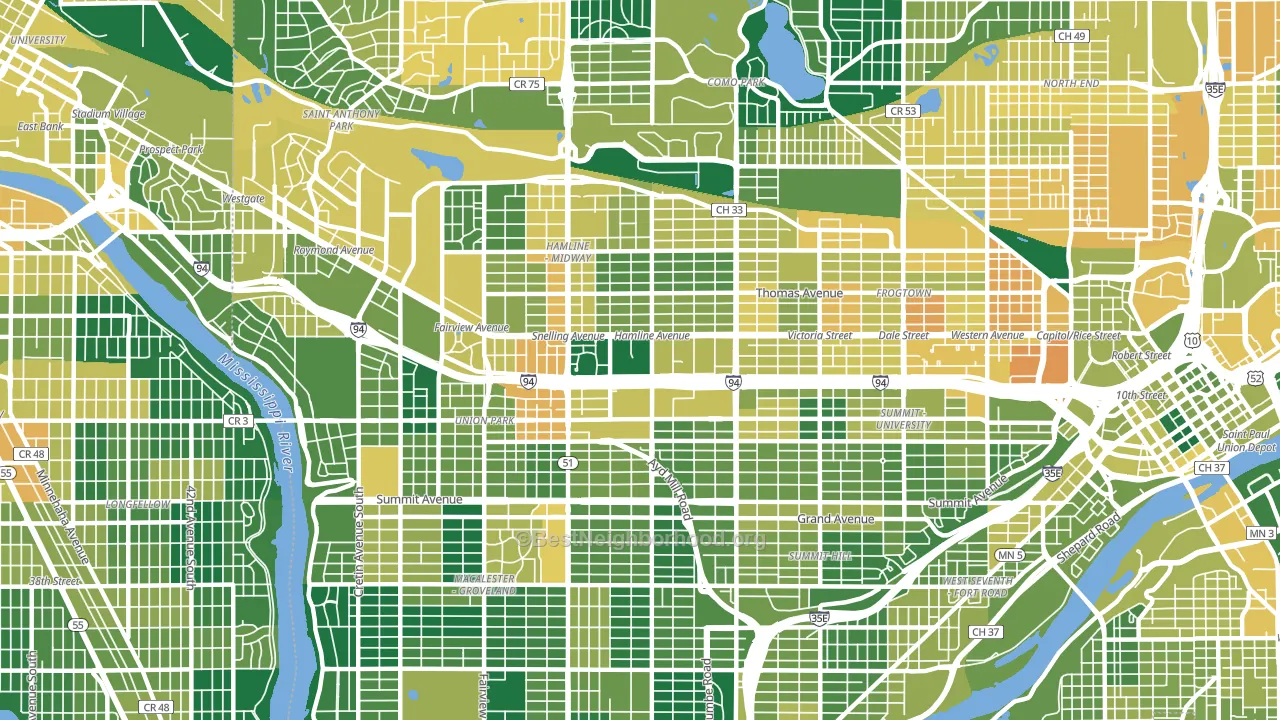 55104, MN block-group voter-turnout map