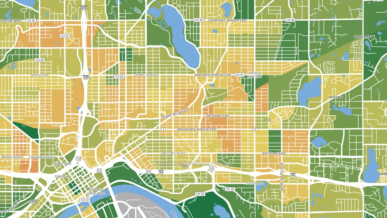 55106, MN block-group voter-turnout map