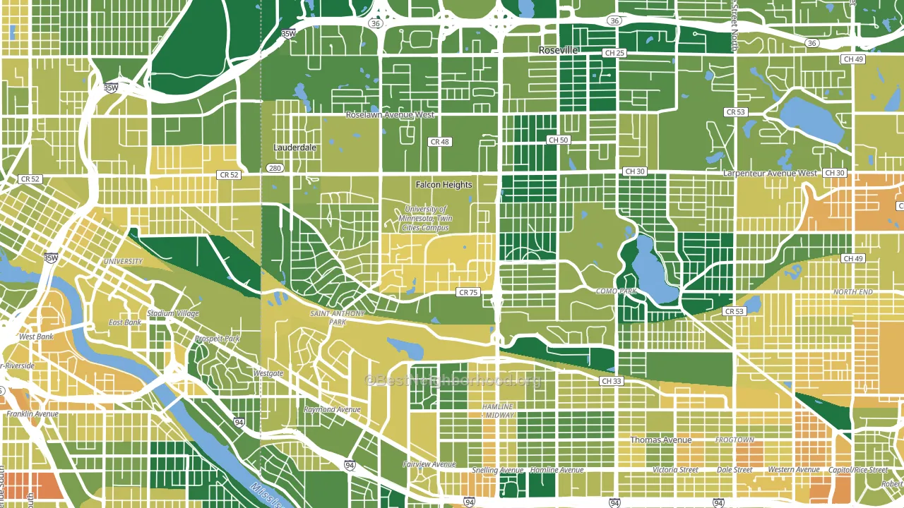 55108, MN block-group voter-turnout map