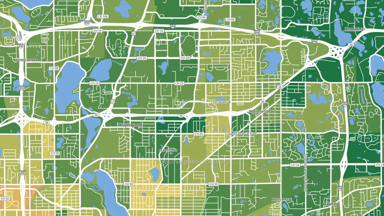 55109, MN block-group voter-turnout map