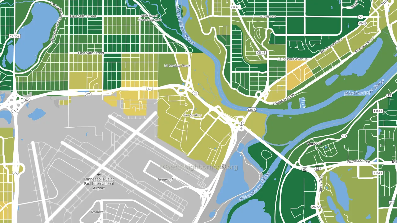 55111, MN block-group voter-turnout map