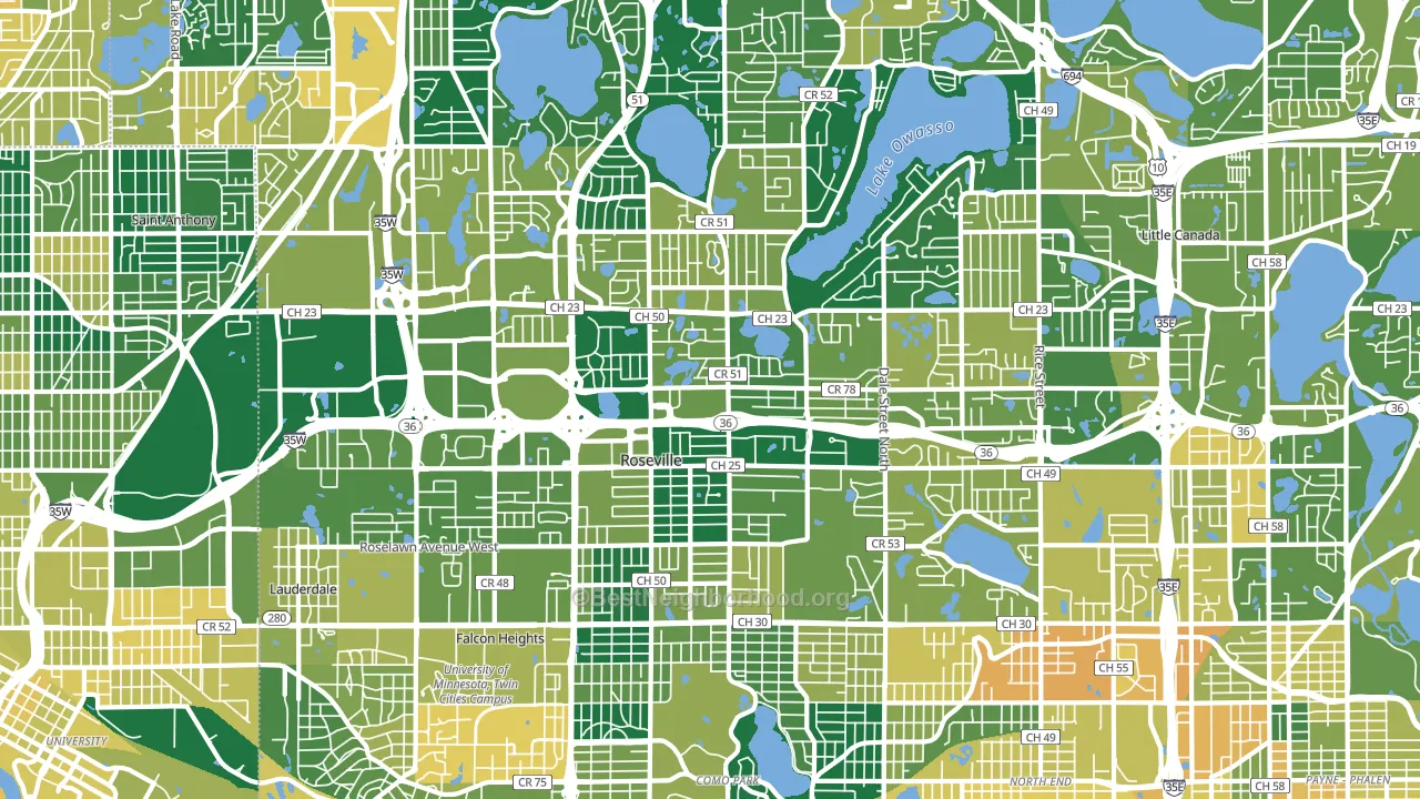 55113, MN block-group voter-turnout map