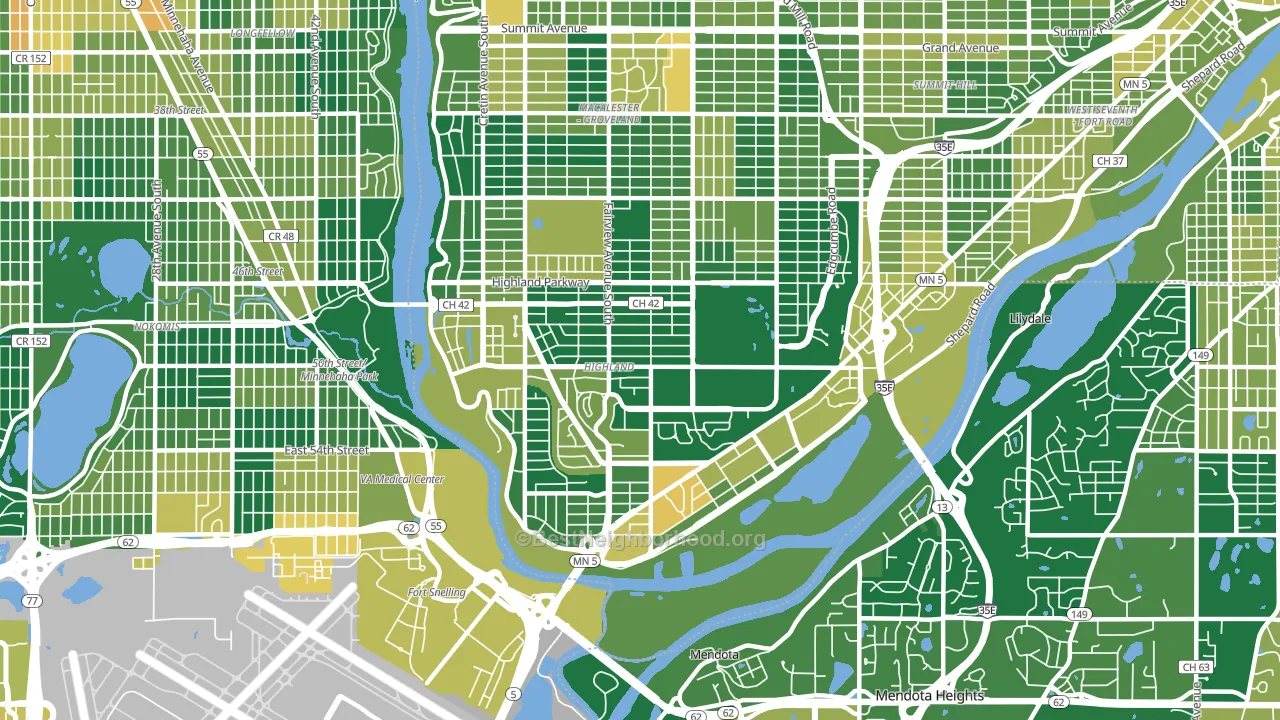55116, MN block-group voter-turnout map