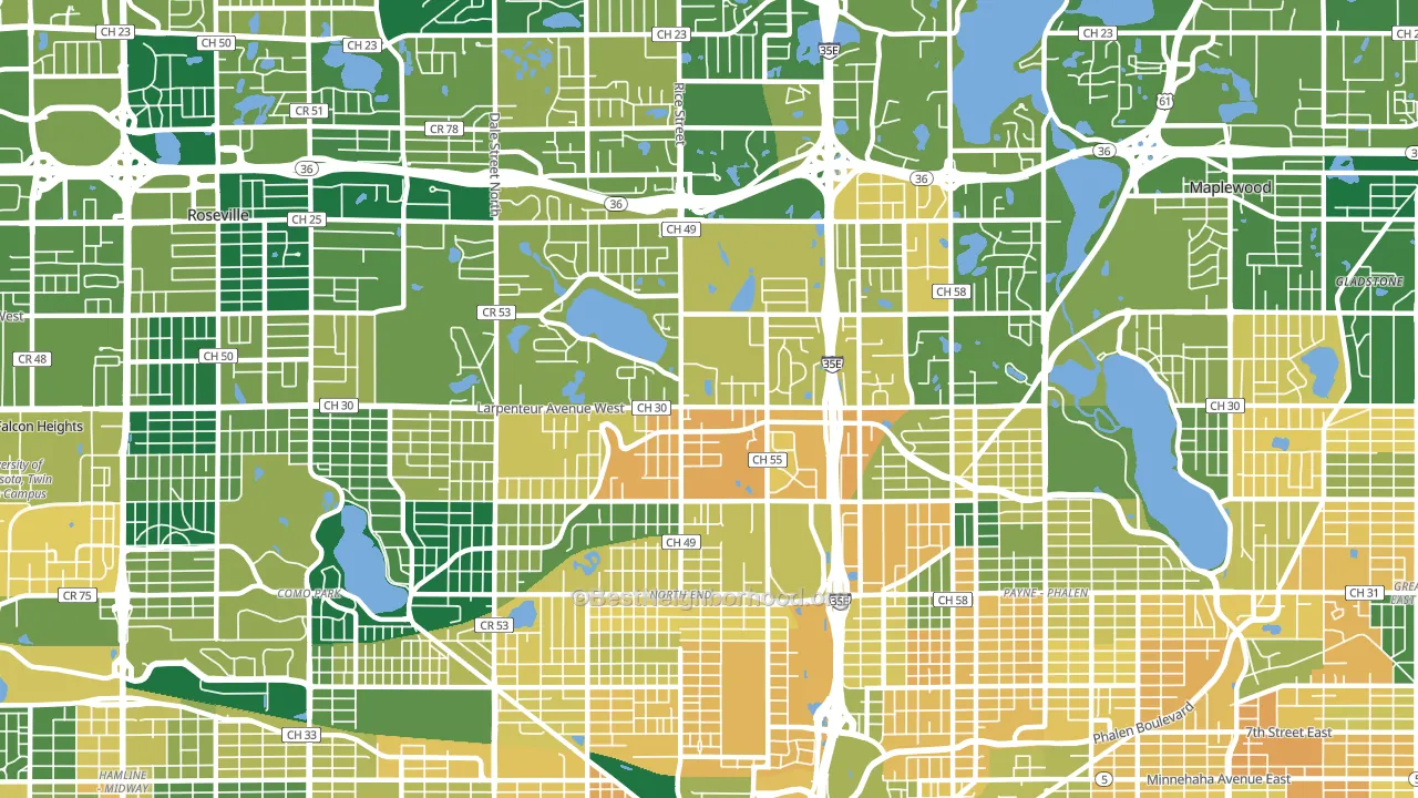 55117, MN block-group voter-turnout map