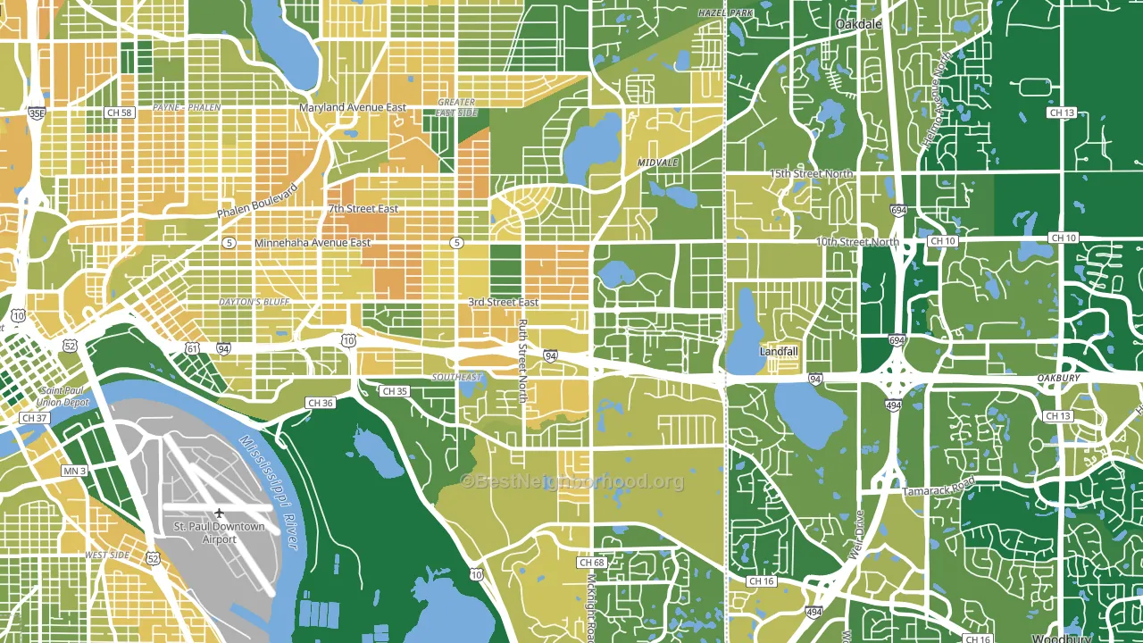 55119, MN block-group voter-turnout map