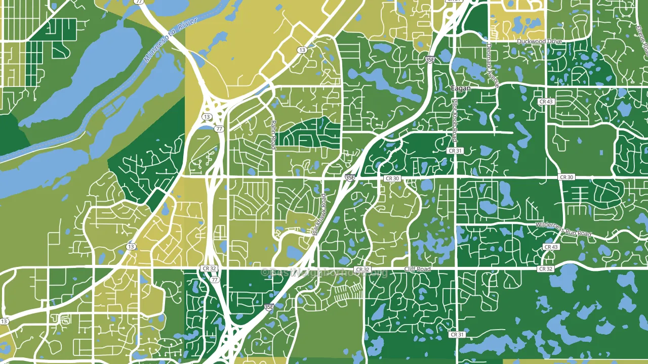 55122, MN block-group voter-turnout map