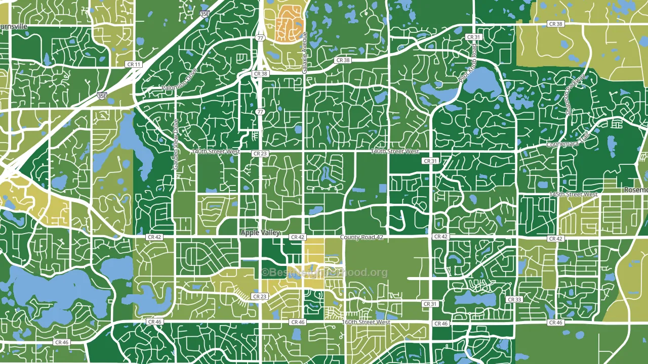 55124, MN block-group voter-turnout map