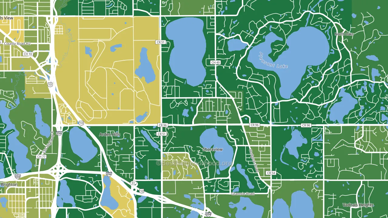 55126, MN block-group voter-turnout map