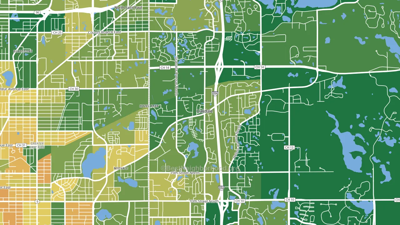 55128, MN block-group voter-turnout map