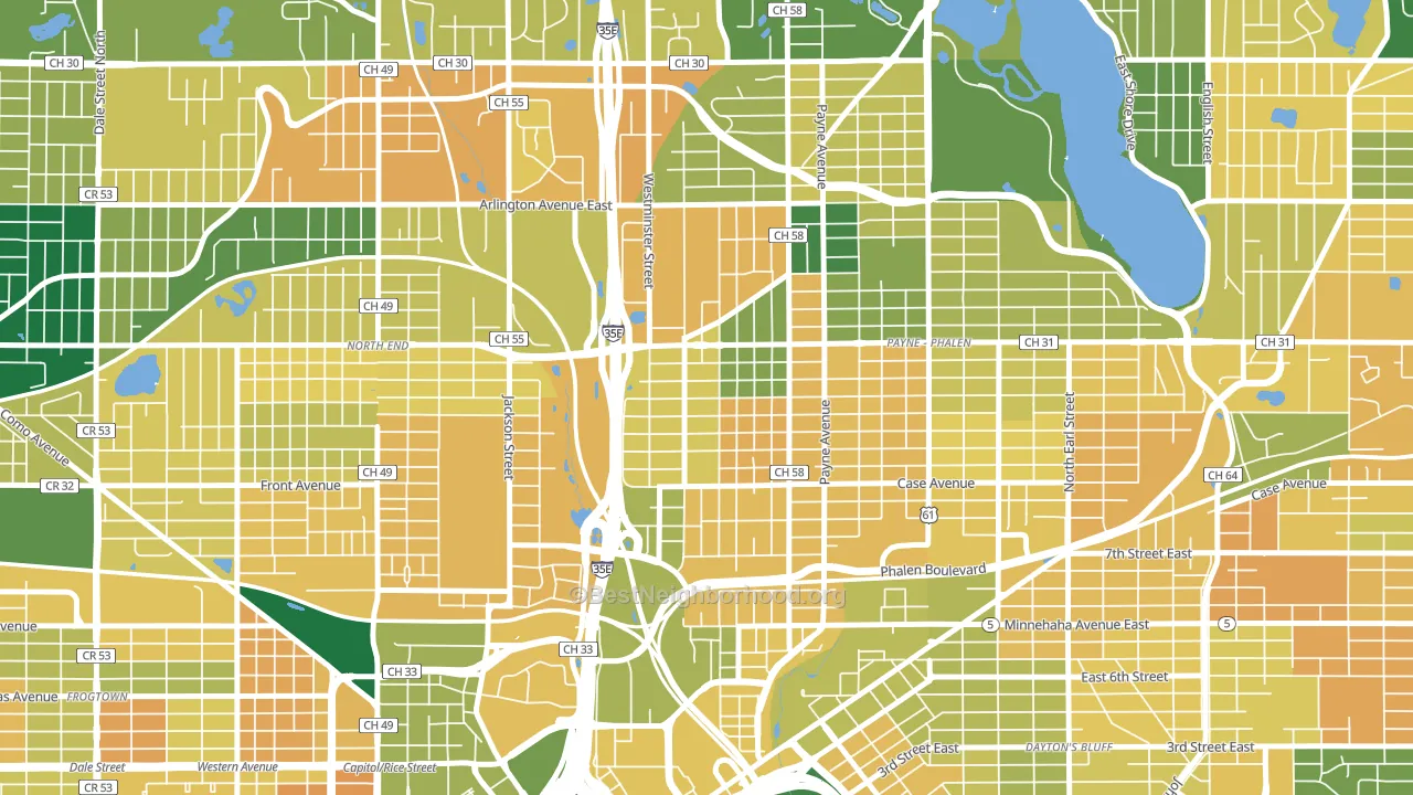 55130, MN block-group voter-turnout map