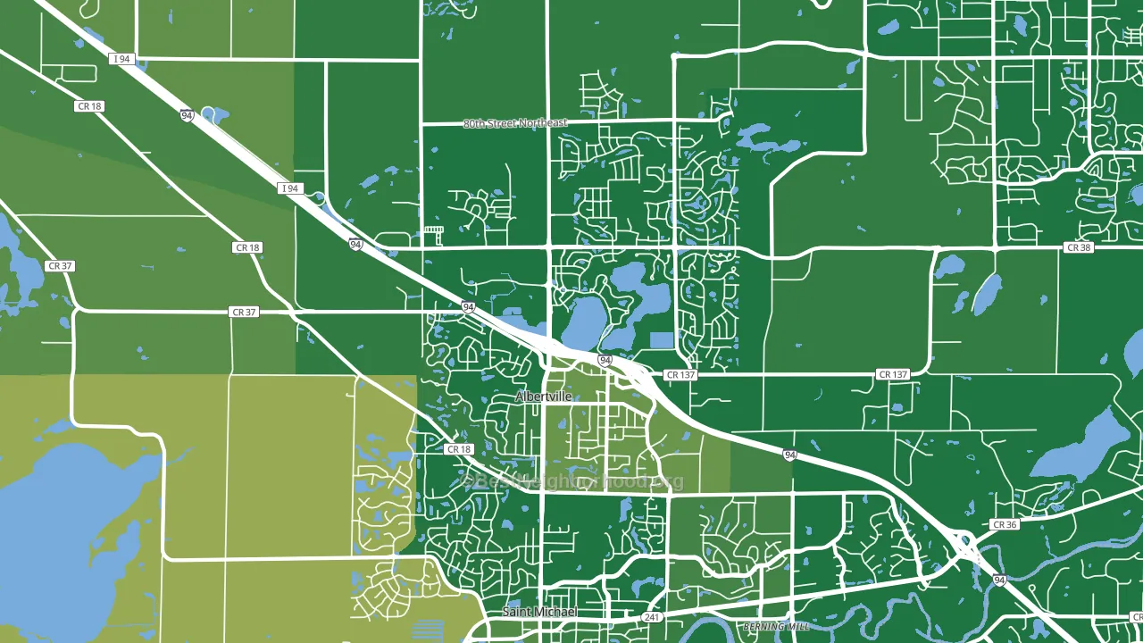 55301, MN block-group voter-turnout map