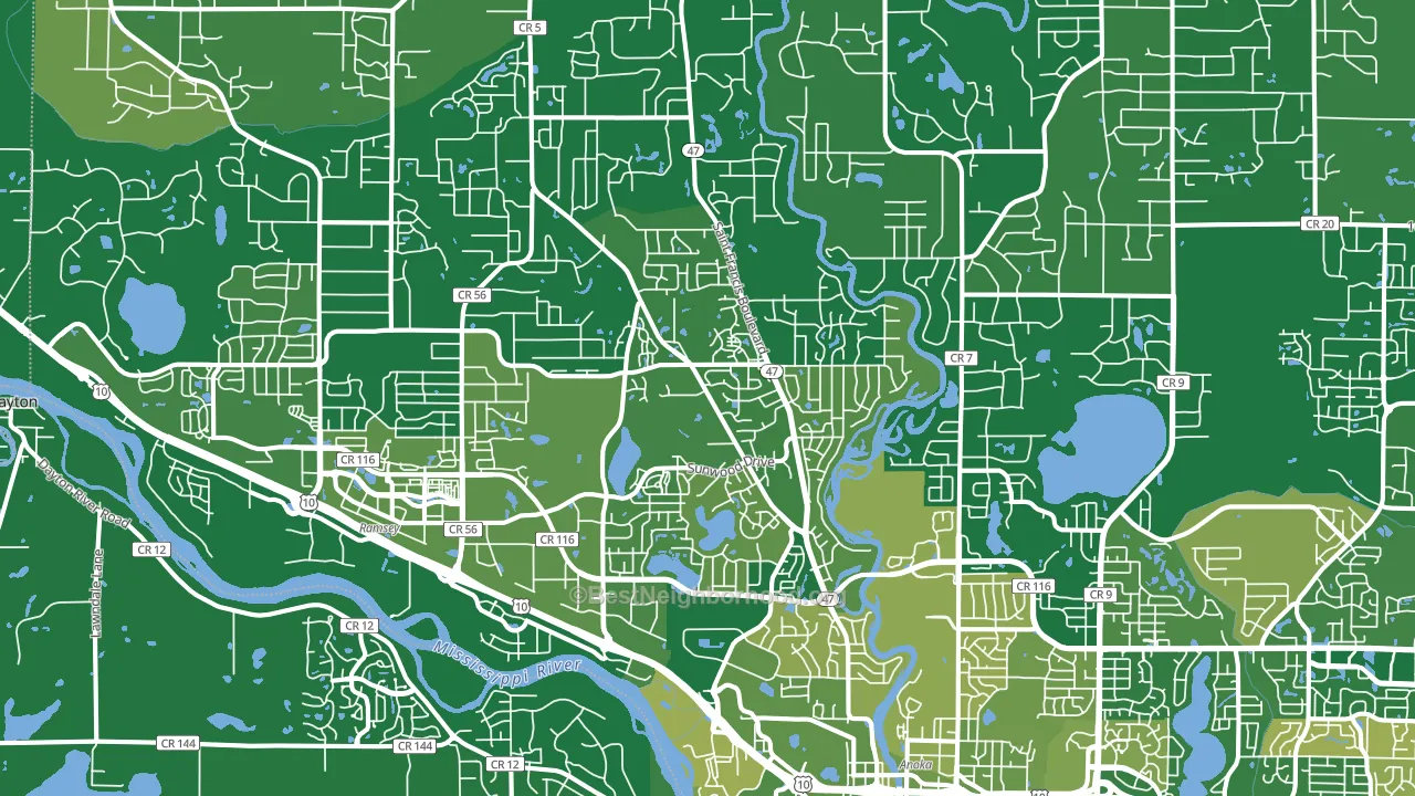 55303, MN block-group voter-turnout map