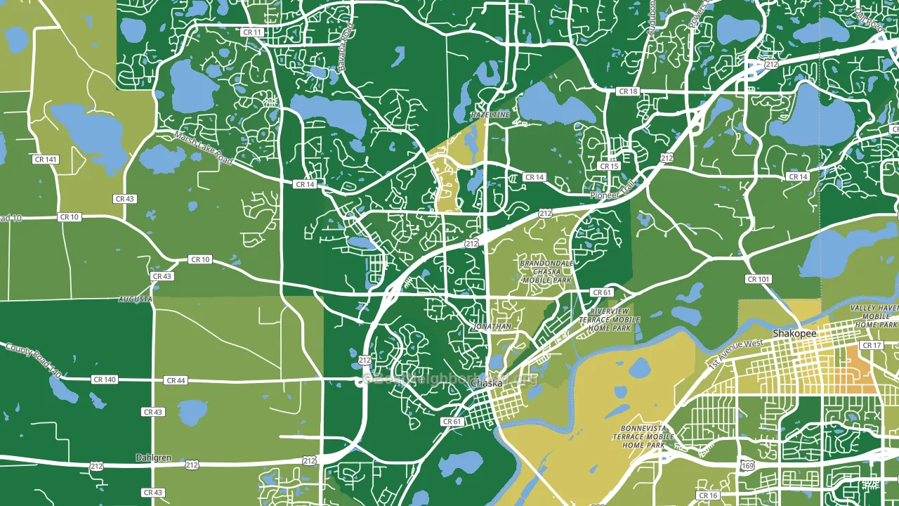 55318, MN block-group voter-turnout map