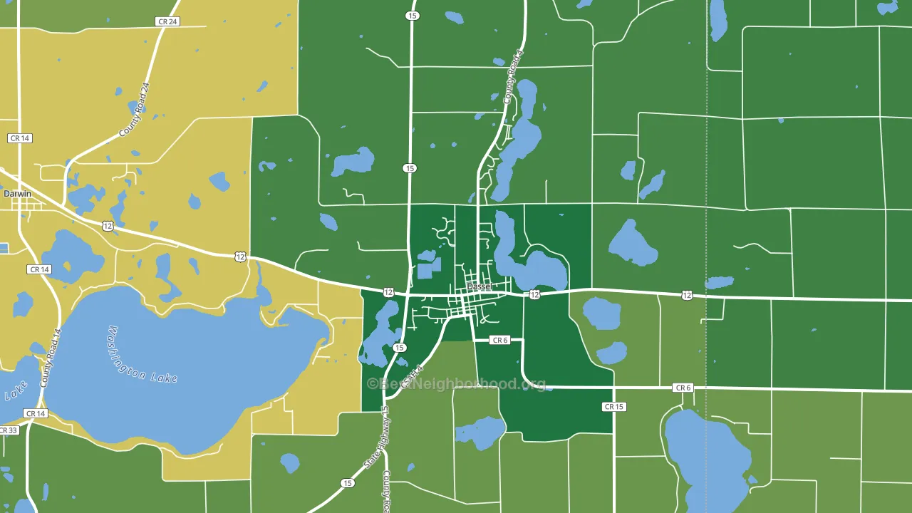 55325, MN block-group voter-turnout map