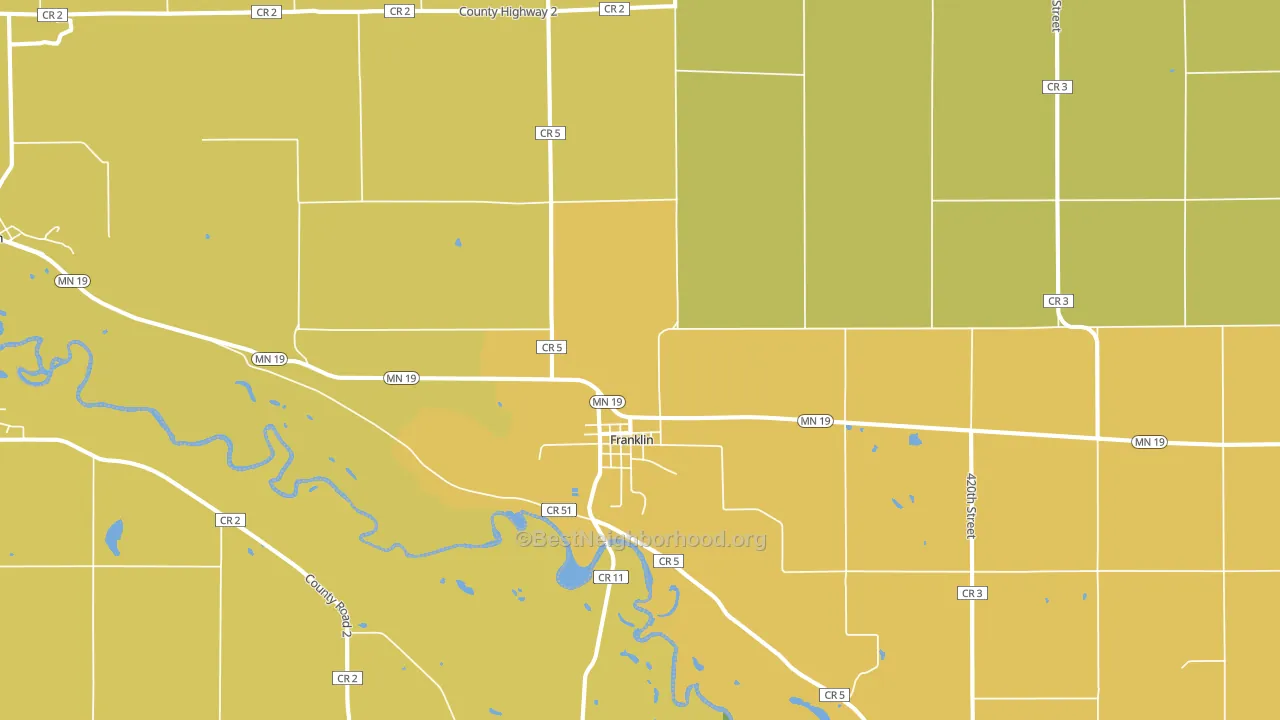 55333, MN block-group voter-turnout map