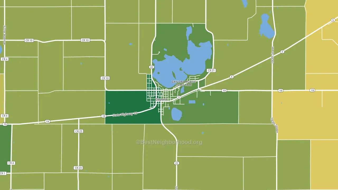 55334, MN block-group voter-turnout map