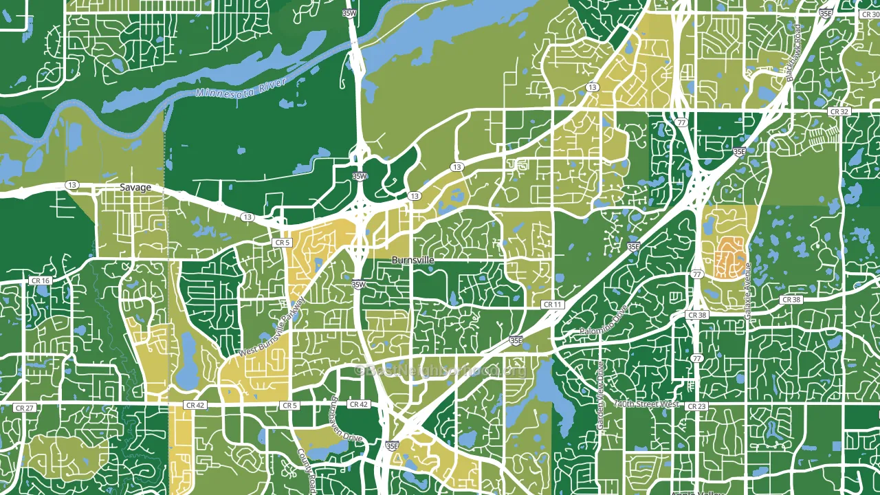 55337, MN block-group voter-turnout map