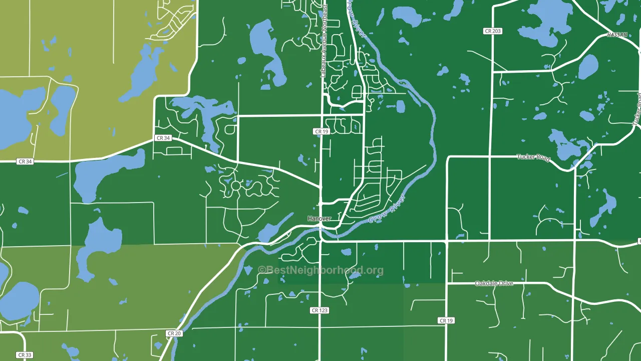 55341, MN block-group voter-turnout map