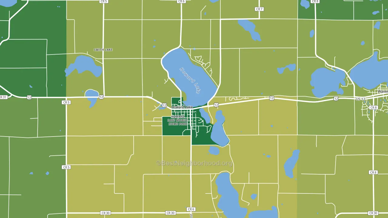 55349, MN block-group voter-turnout map