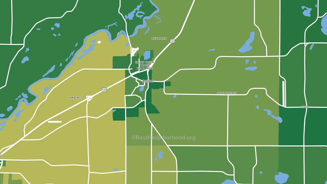 55352, MN block-group voter-turnout map