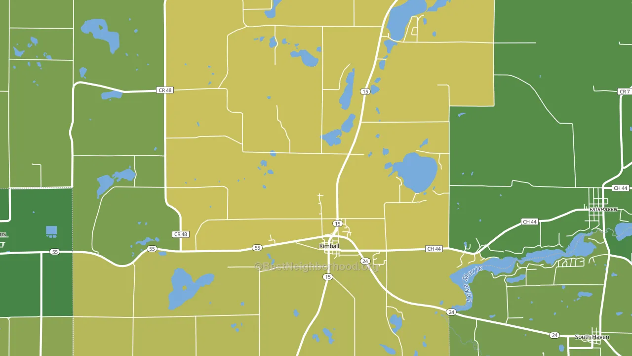 55353, MN block-group voter-turnout map