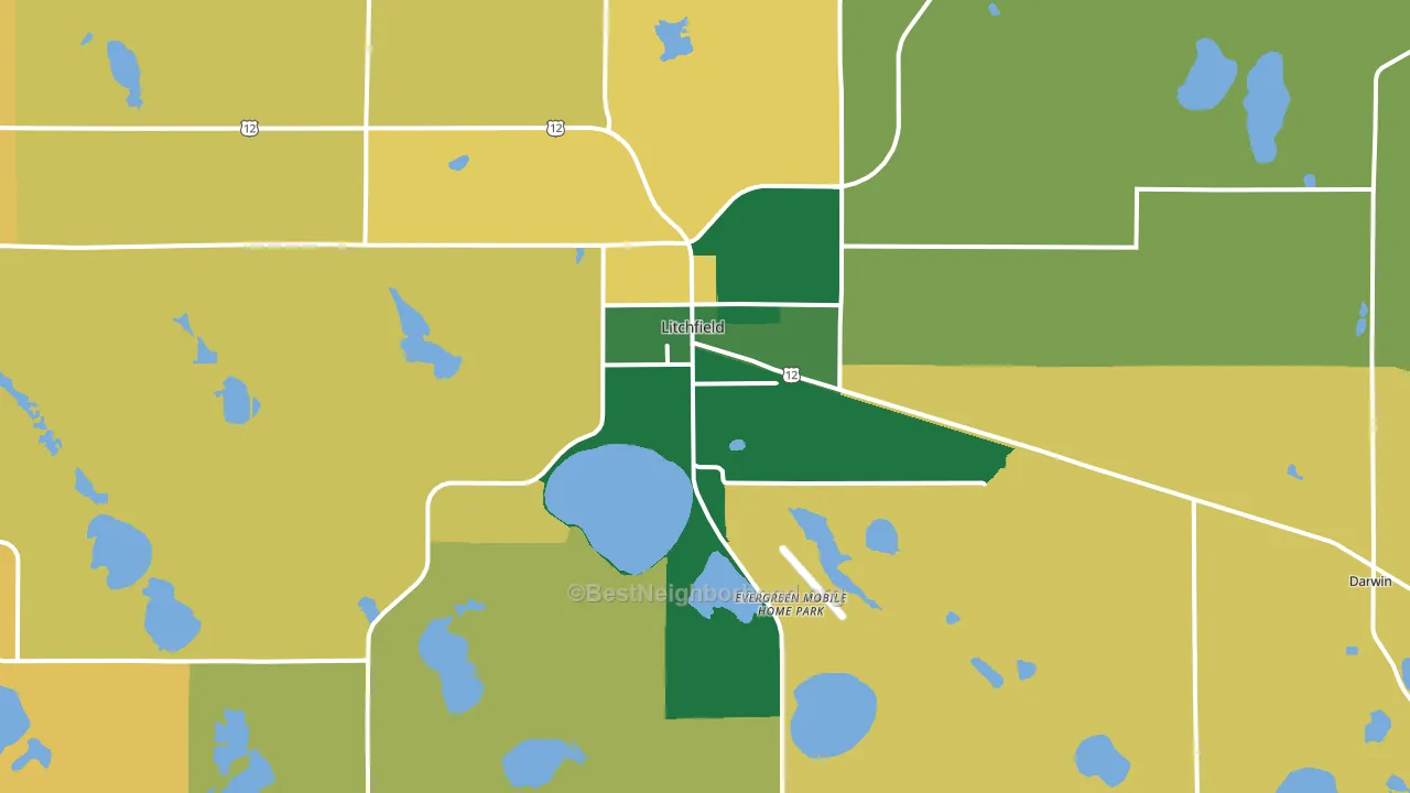 55355, MN block-group voter-turnout map