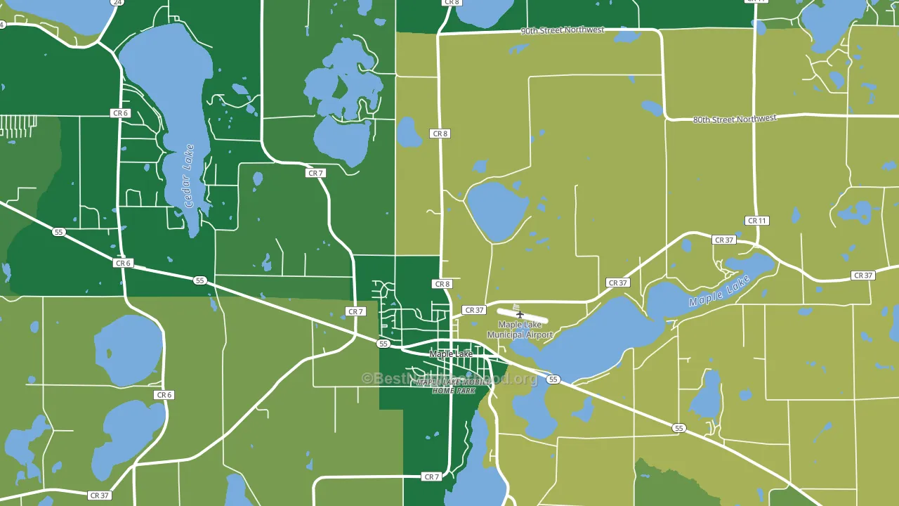 55358, MN block-group voter-turnout map