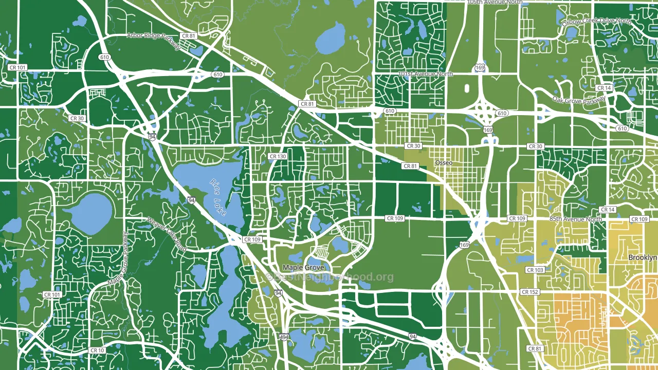 55369, MN block-group voter-turnout map