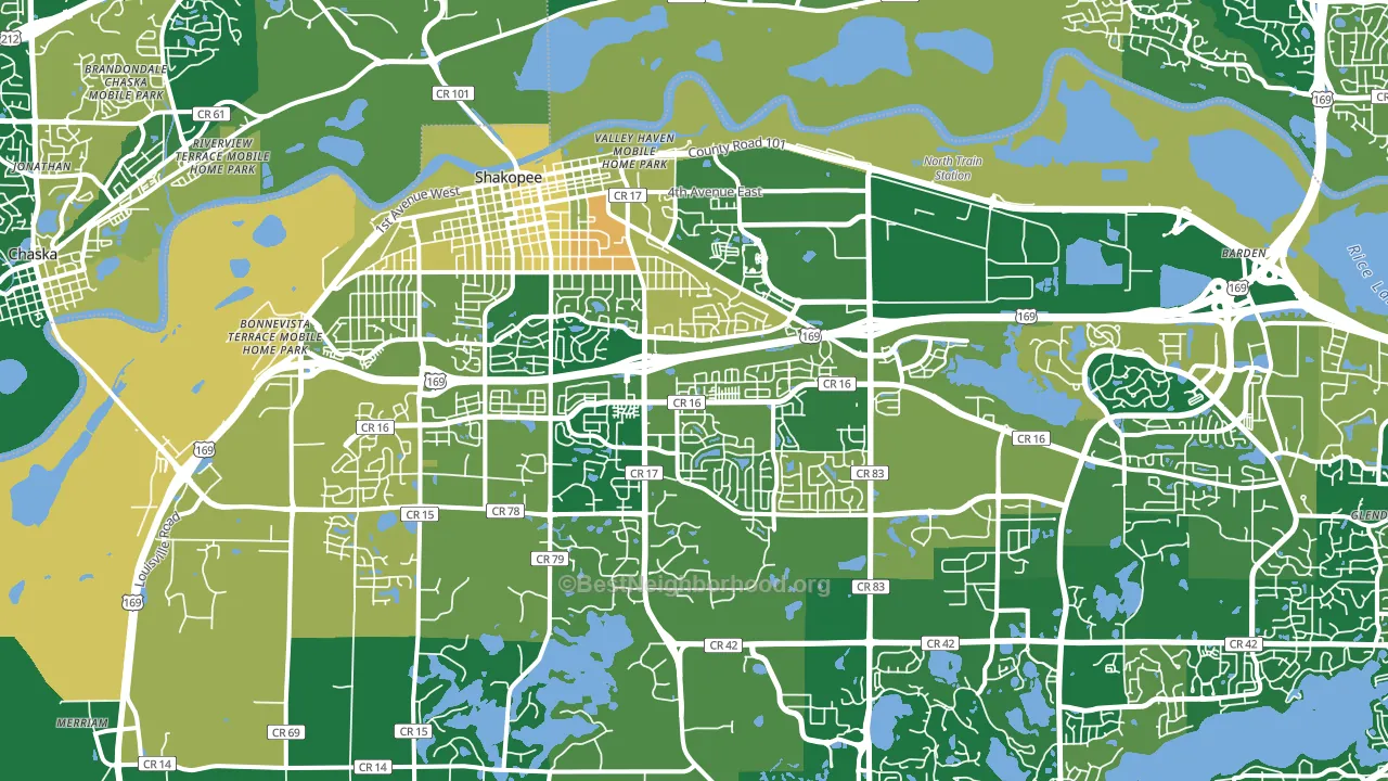 55379, MN block-group voter-turnout map