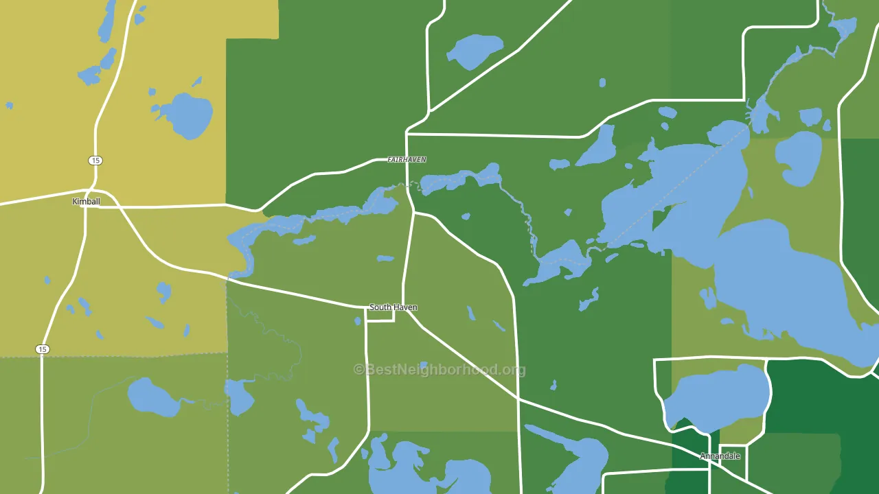 55382, MN block-group voter-turnout map