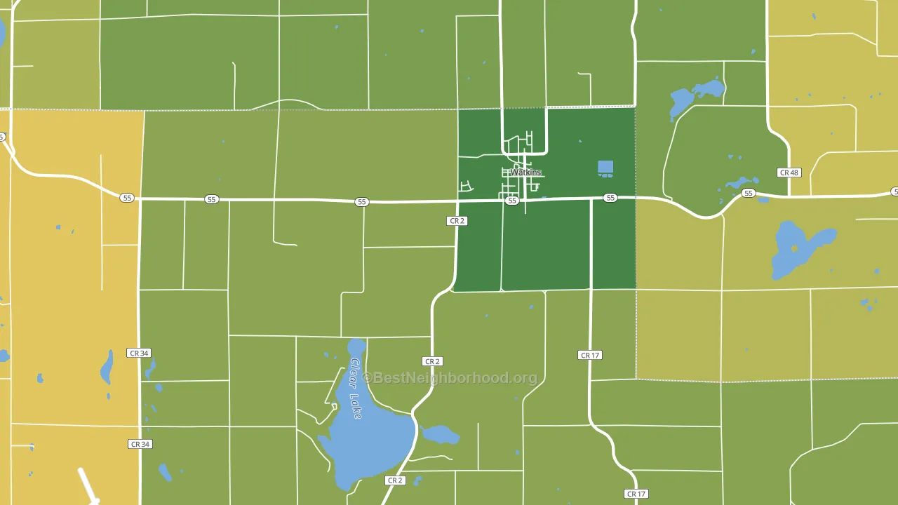 55389, MN block-group voter-turnout map