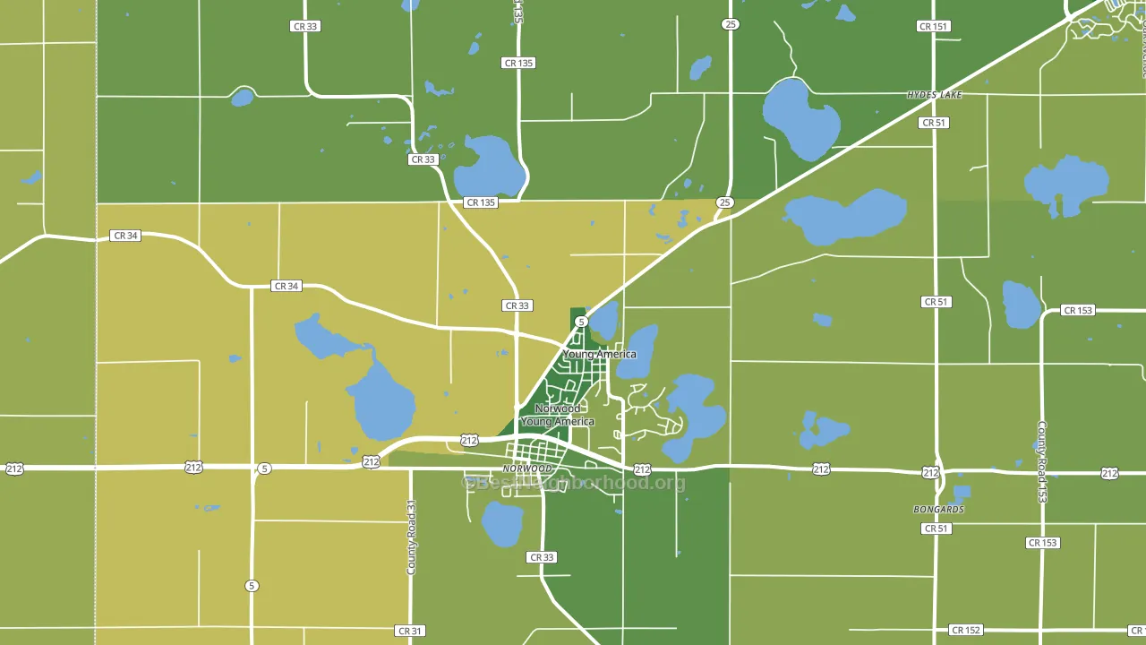 55397, MN block-group voter-turnout map