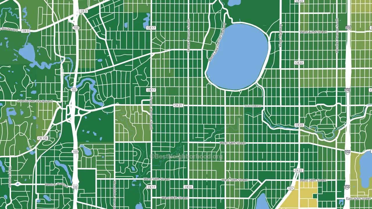55410, MN block-group voter-turnout map