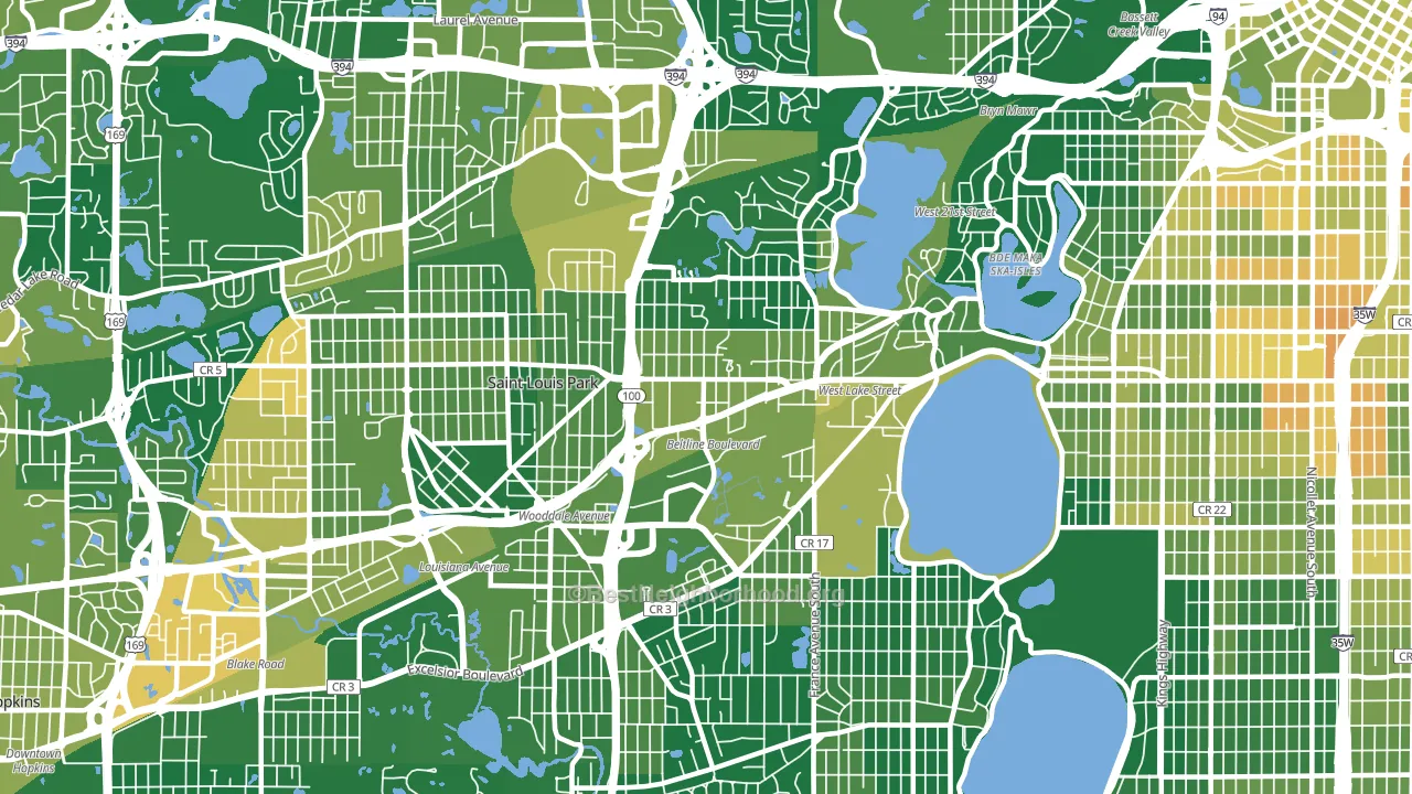 55416, MN block-group voter-turnout map