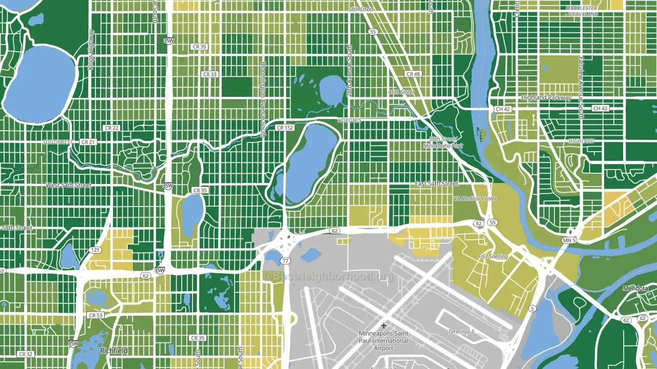 55417, MN block-group voter-turnout map