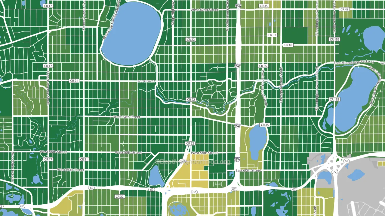 55419, MN block-group voter-turnout map