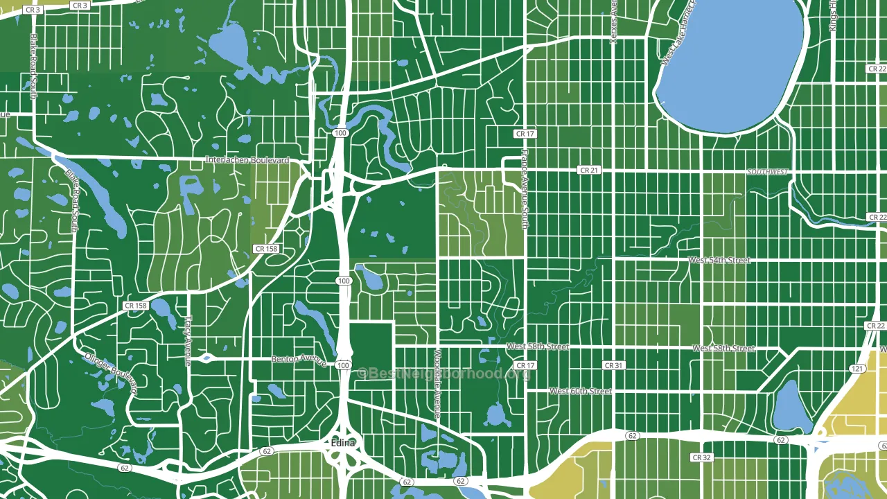 55424, MN block-group voter-turnout map