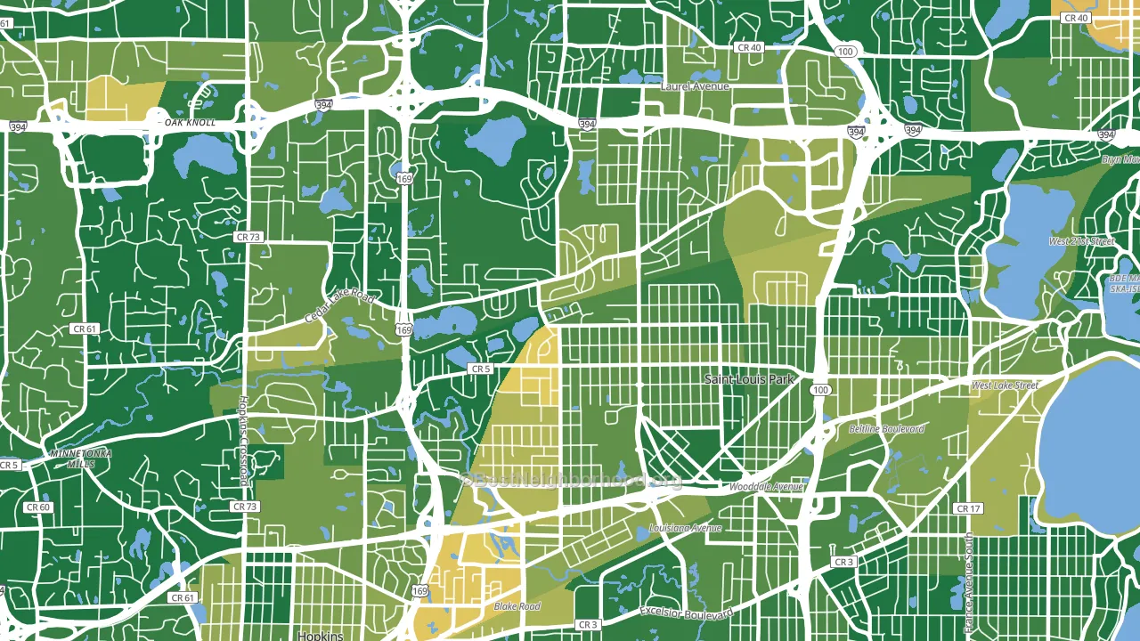 55426, MN block-group voter-turnout map