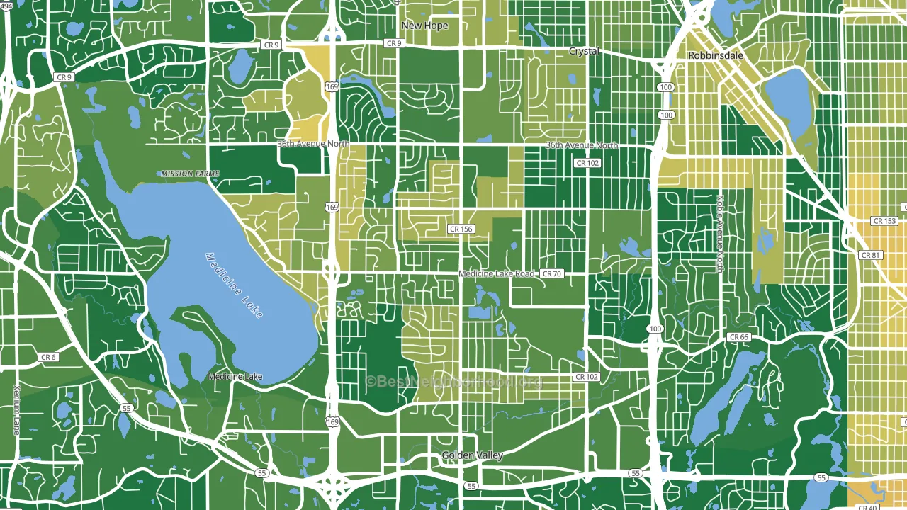 55427, MN block-group voter-turnout map