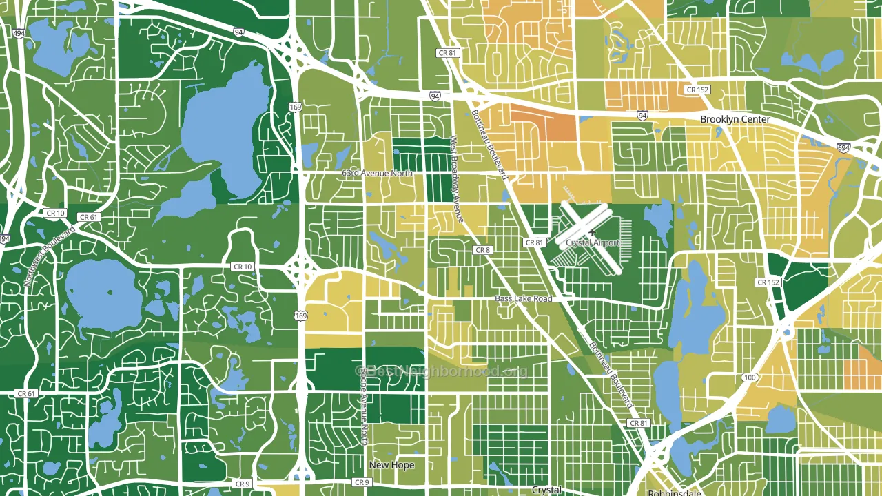 55428, MN block-group voter-turnout map