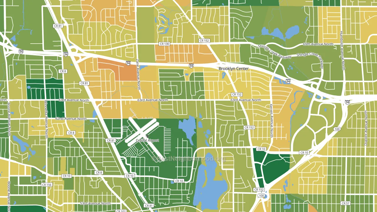 55429, MN block-group voter-turnout map