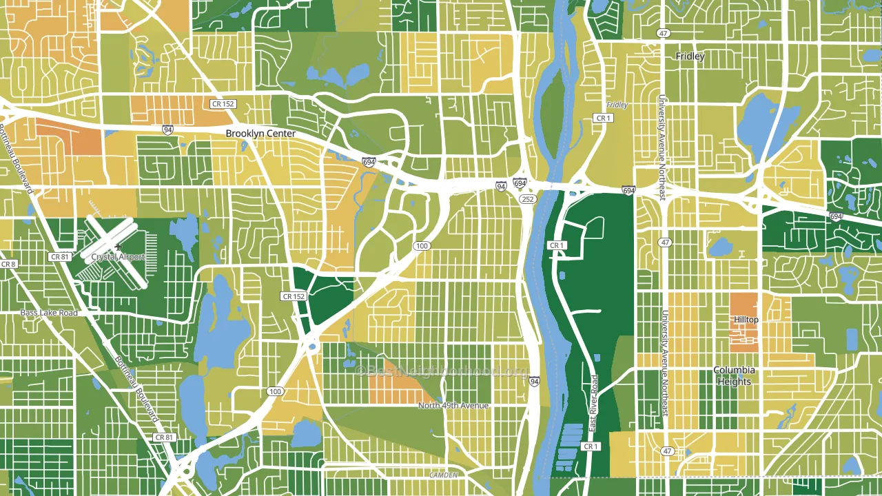55430, MN block-group voter-turnout map