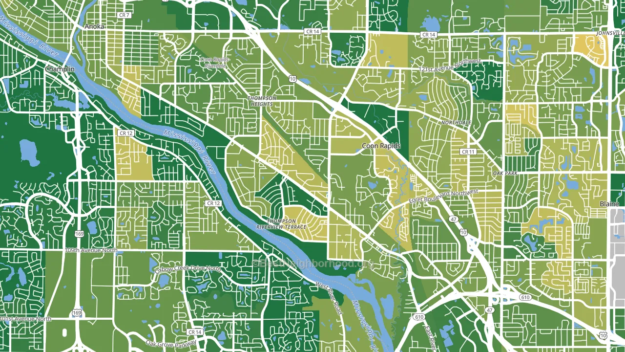 55433, MN block-group voter-turnout map