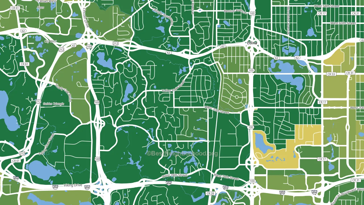 55439, MN block-group voter-turnout map