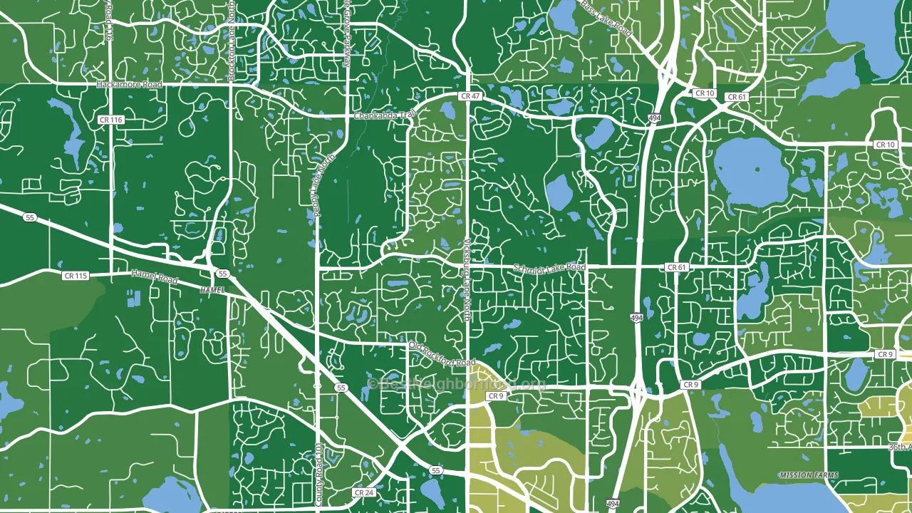 55446, MN block-group voter-turnout map