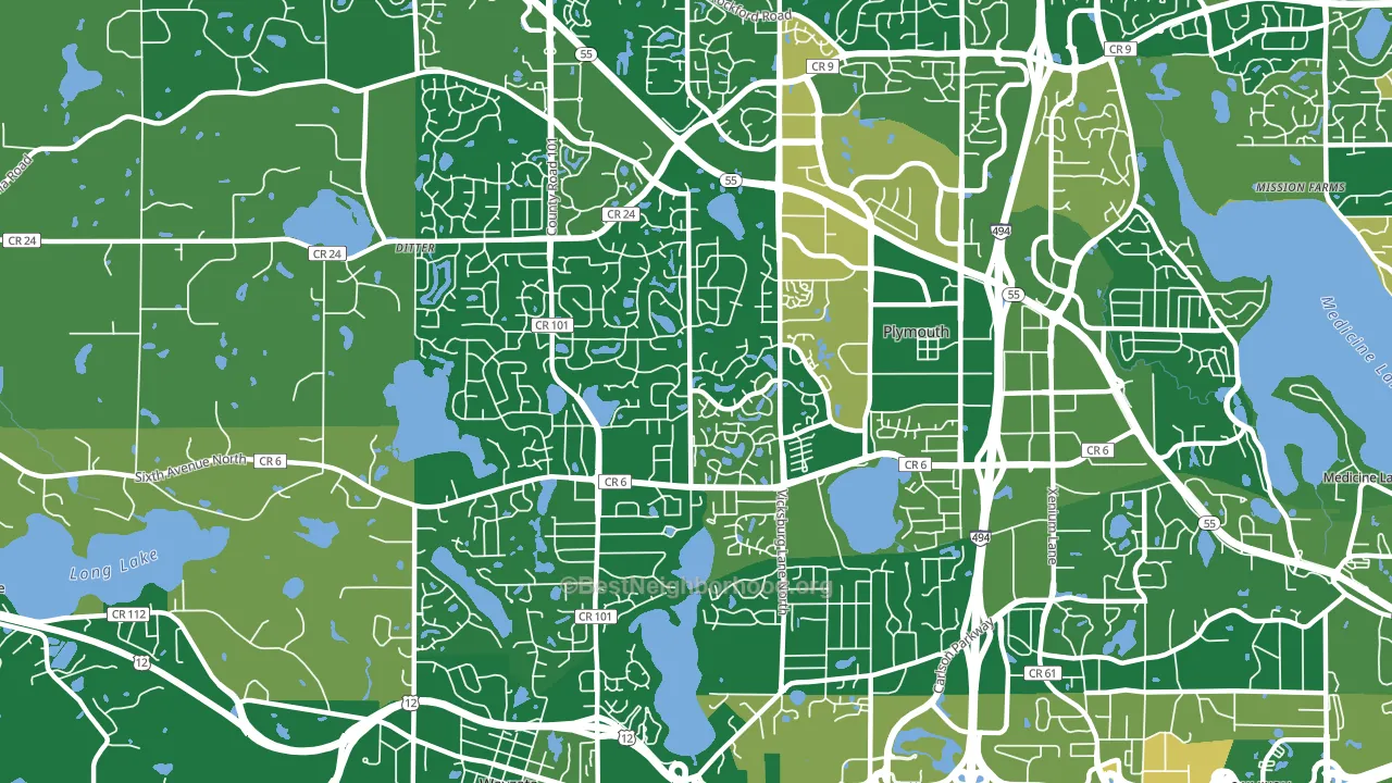 55447, MN block-group voter-turnout map