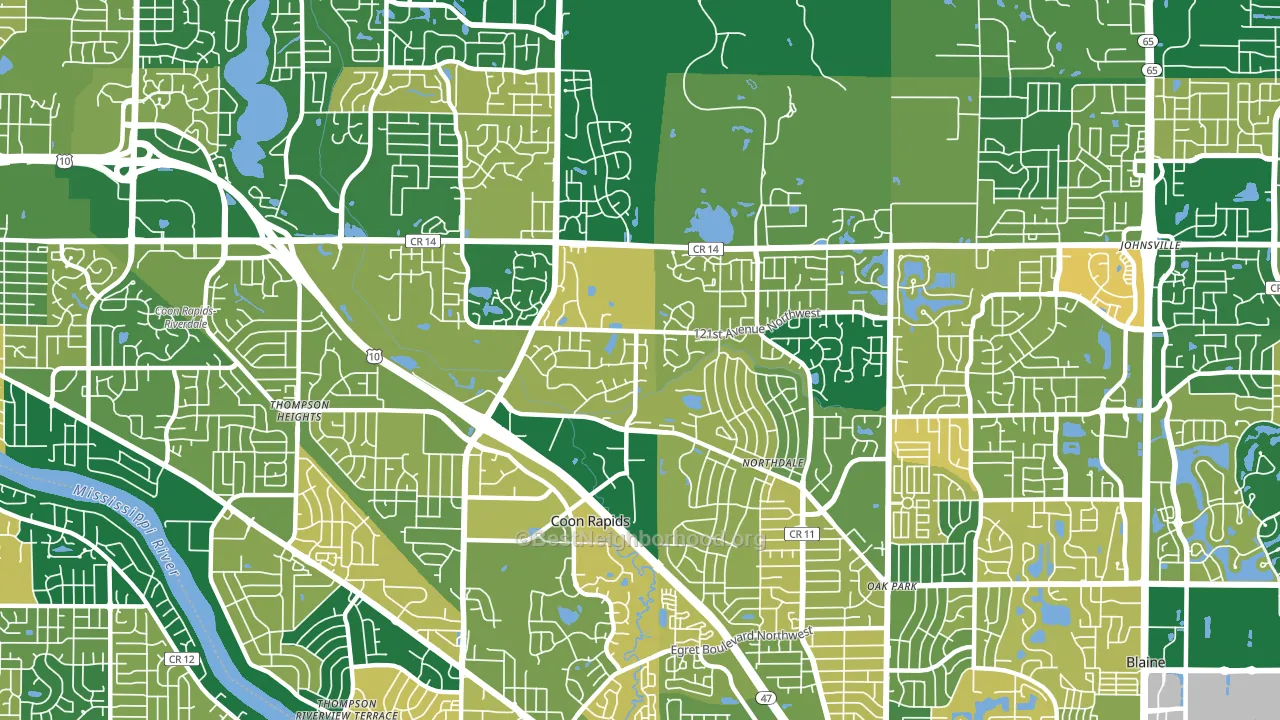 55448, MN block-group voter-turnout map